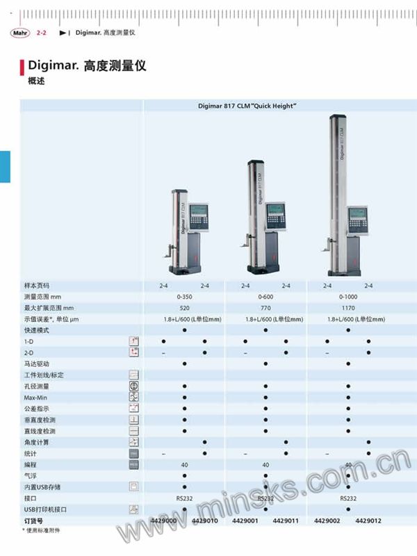 德国马尔最新数显测高仪817CLM